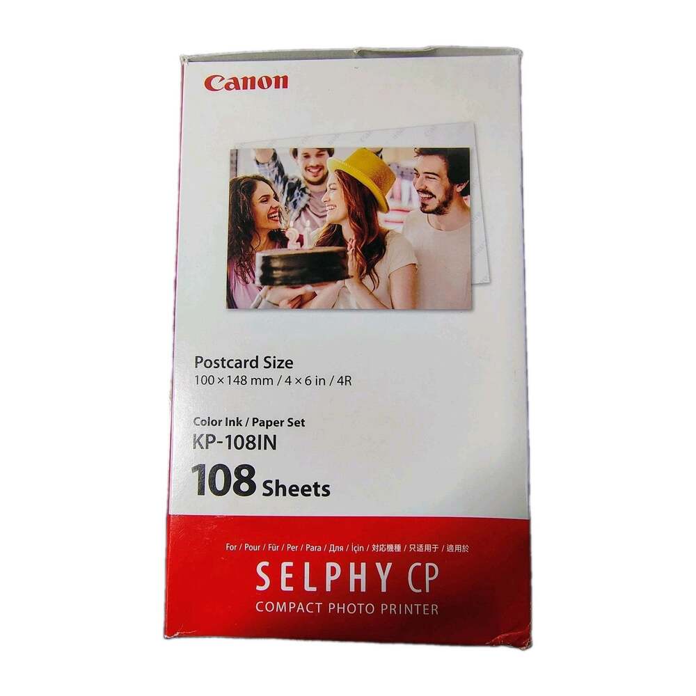 2 Pack Canon KP-108IN Color Ink Paper Set 216 Prints Total SELPHY CP 4x6 NEW
